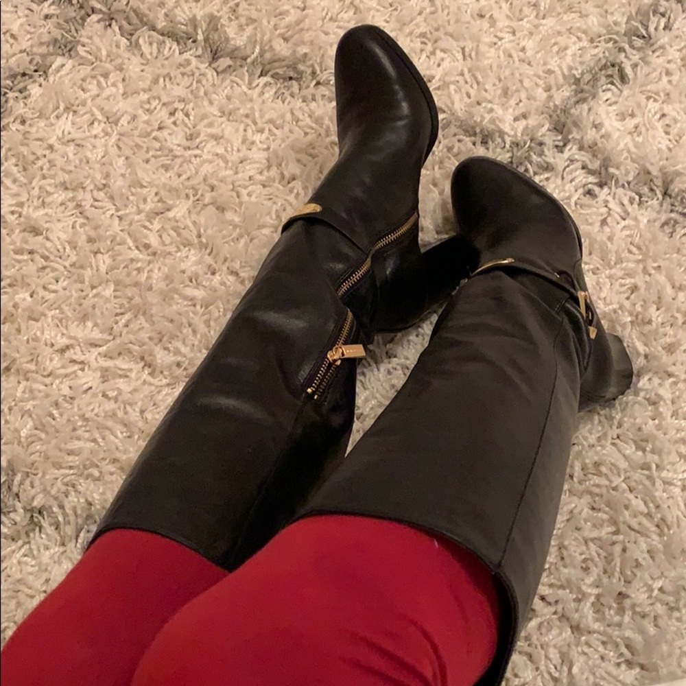 Michael Kors leather boots black shoes women